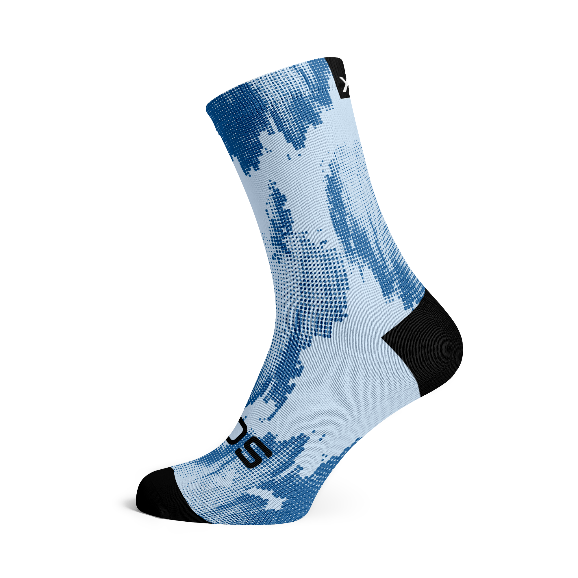 Blue Gravel Crew Socks