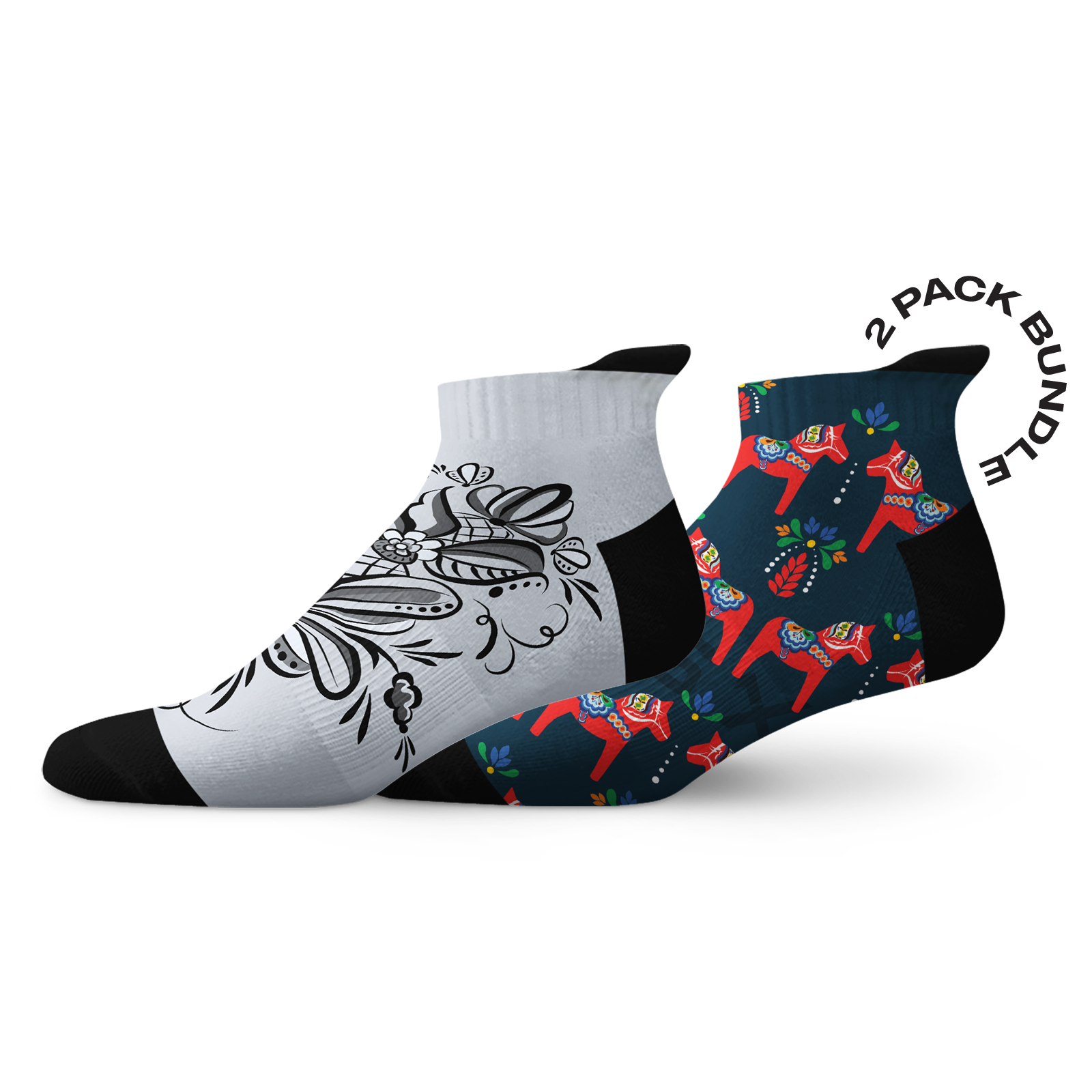 Grey Tab B/W kurbits & Navy Dalahorse Tab Combo