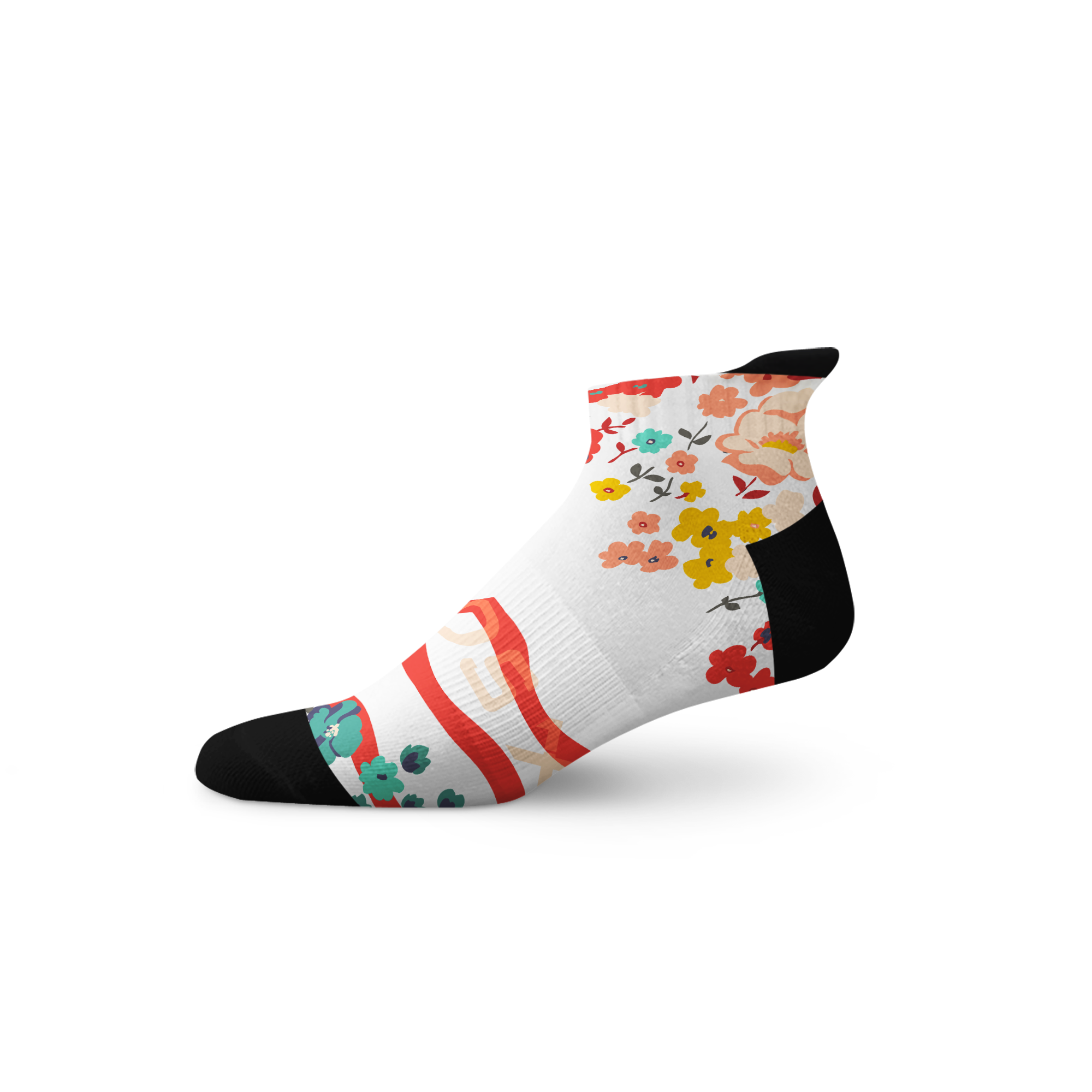 Ditsy White Tab Socks